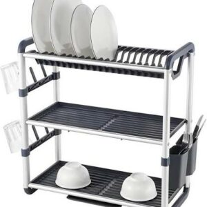 Egouttoir de Vaisselle 3 Etages en Aluminium
